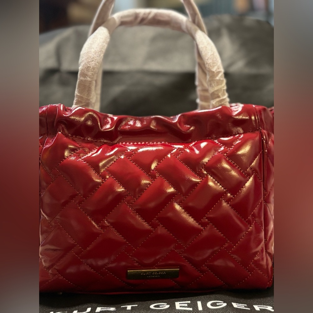 Kurt Geiger NWT Quilted Patent Leather Kensington 2 way Bag - Picture 3 of 16